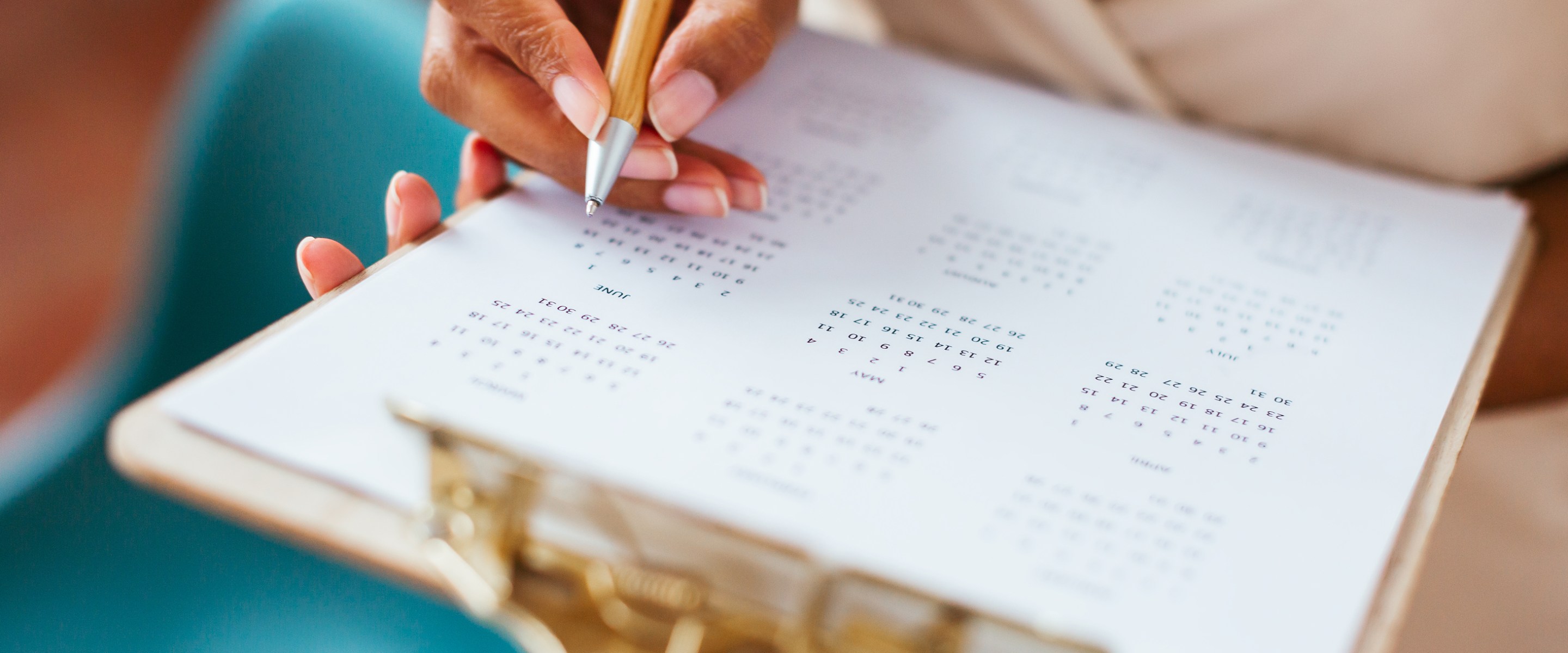 woman using a calendar