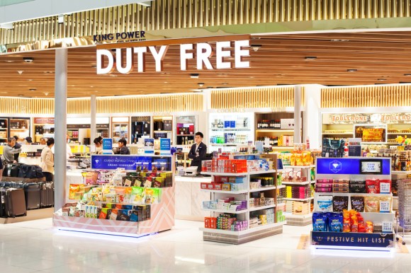 Duty free shop in international airport.