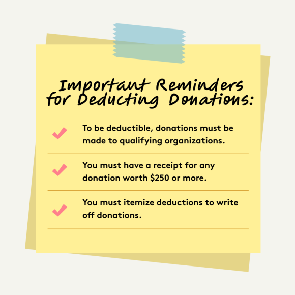 Important reminders for deducting charitable donations