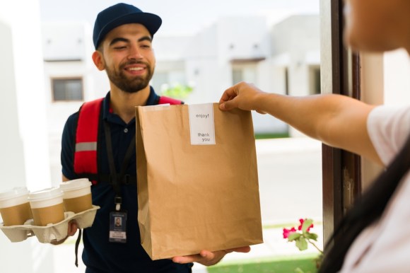 Man delivery food.