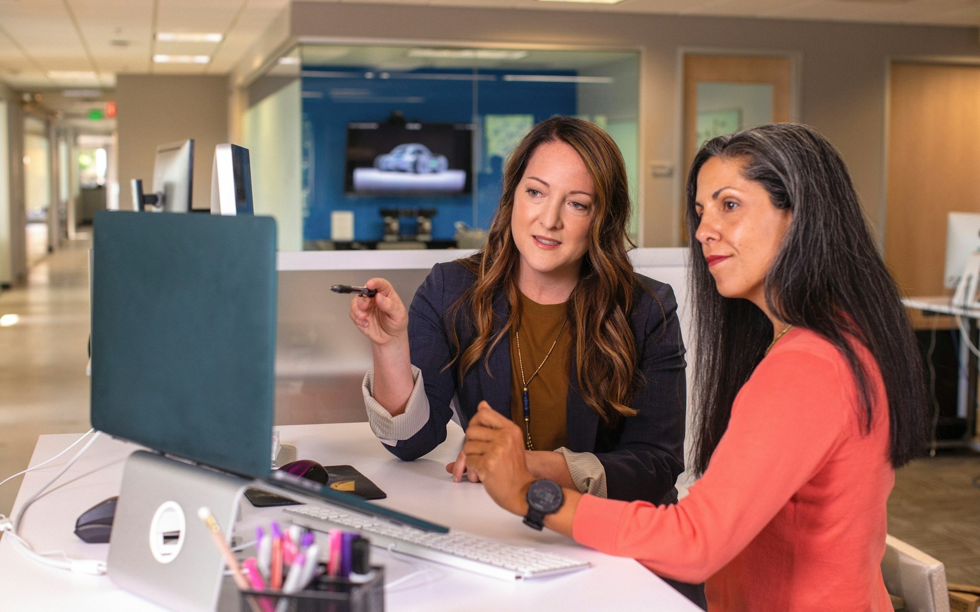 professional services business owner talking with a client